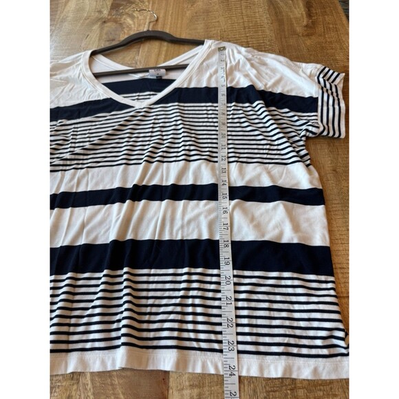 Cabi Women's Sailor Tee Shirt Black White Striped Nautical Short Sleeve Medium - Picture 9 of 9